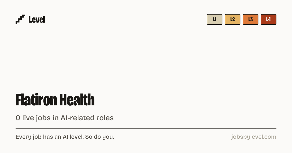 Flatiron Health careers: 23 open jobs, rated by AI level