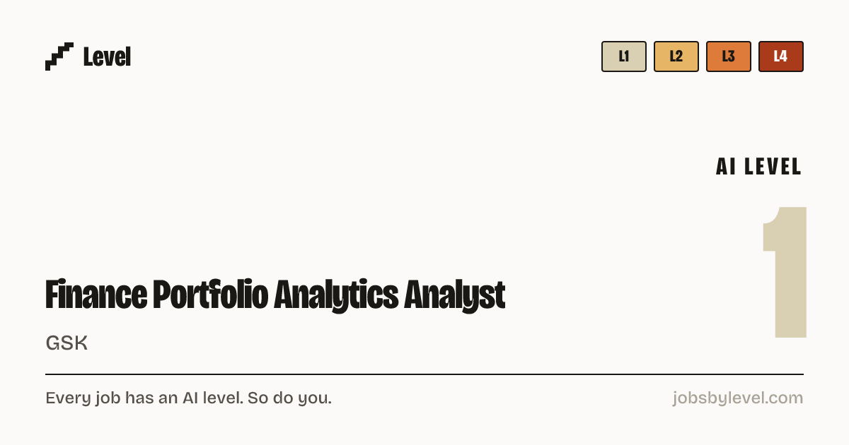Finance Portfolio Analytics Analyst at GSK | Level