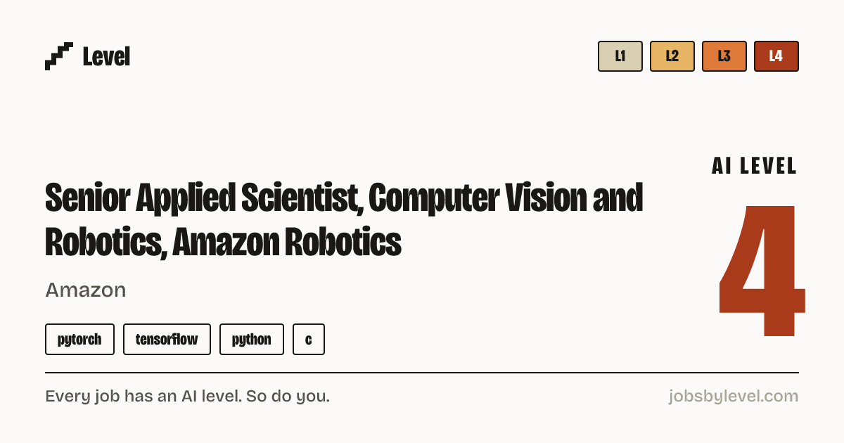 Senior Applied Scientist, Computer Vision and… at Amazon